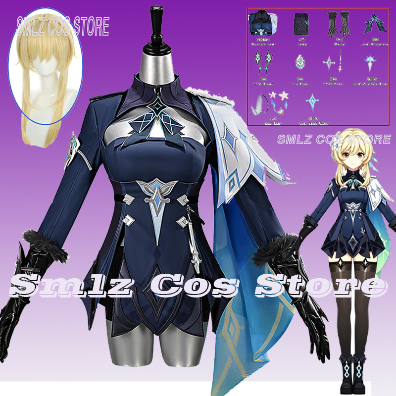 Travel Accessories Deals - Kostum Cosplay Traveler Lumine Genshin Impact