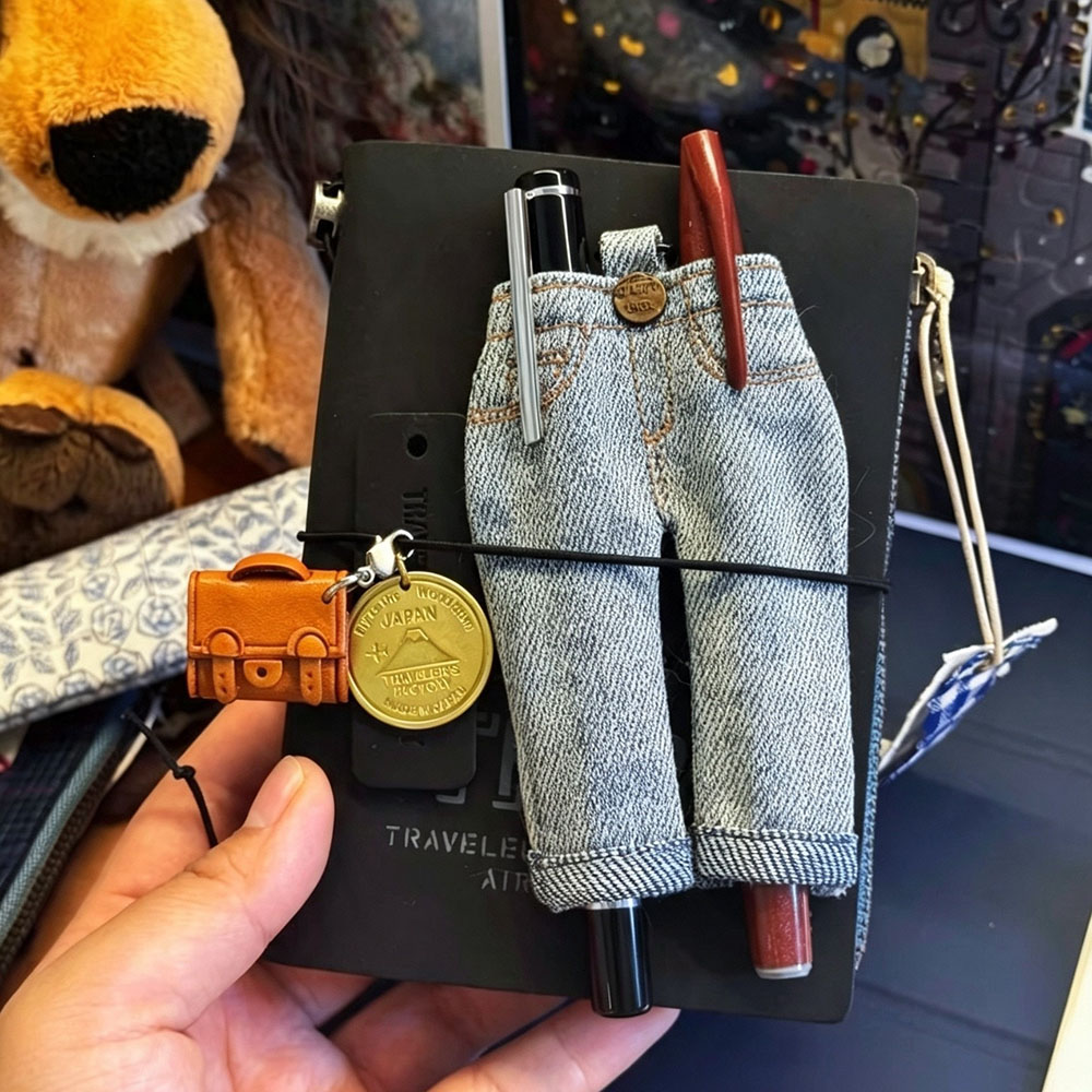 Tempat Pensil Kain Denim Mini  - Travel Notebook Journal ulasan dan harga