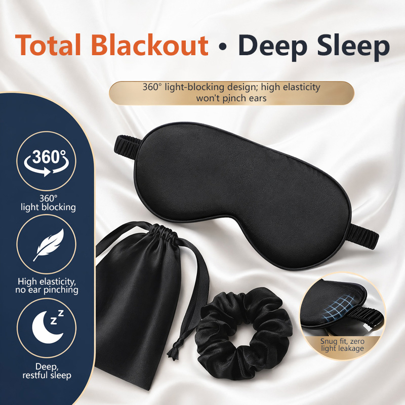 Set 3Pcs Masker Mata Sutra Pen - Travel Packing Accessories ulasan dan harga
