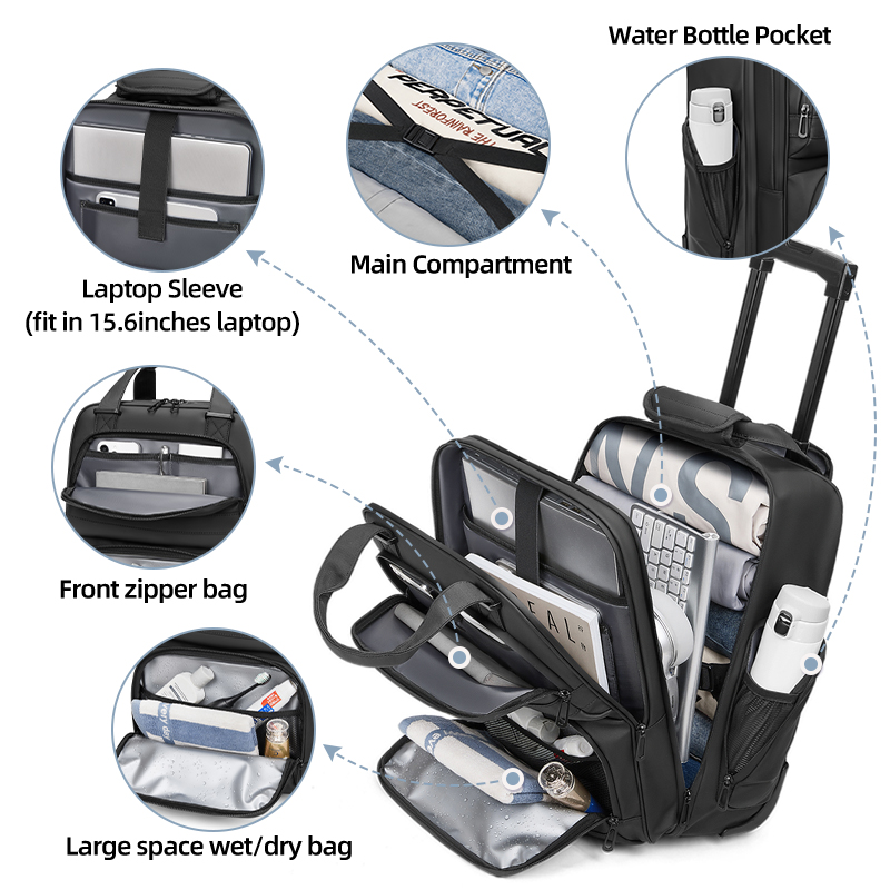 Tas Ransel Bisnis Beroda untuk - Travel Accessories Bag For Men ulasan dan harga