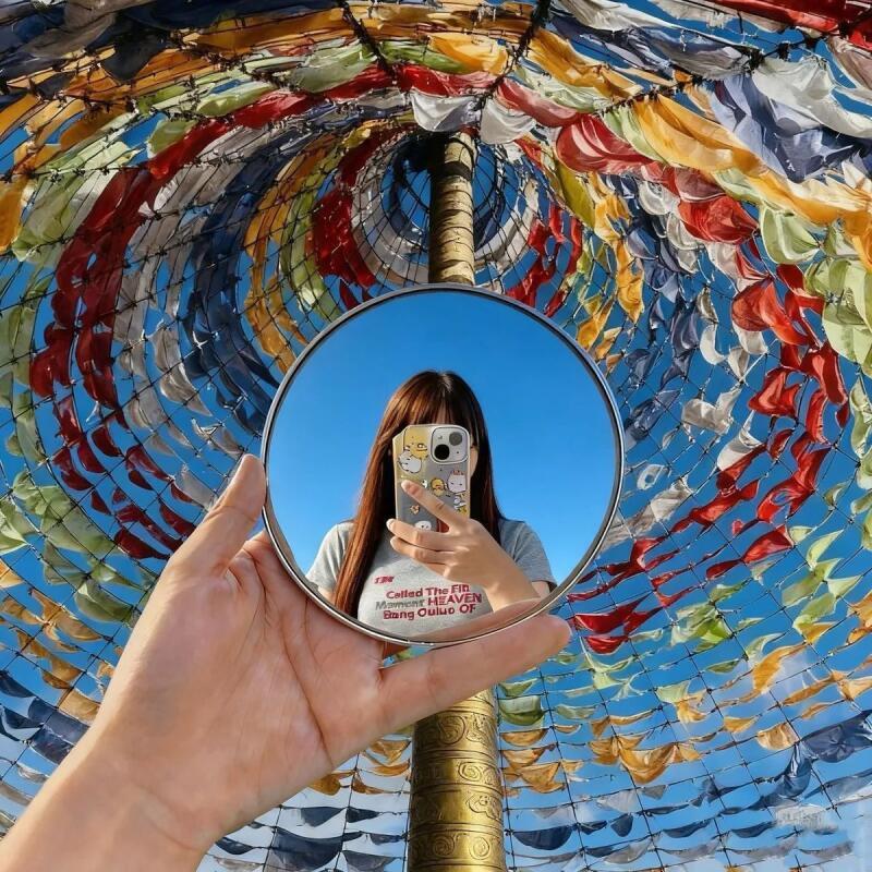 Cermin Selfie Genggam Portabel - Travel Accessories Deals ulasan dan harga
